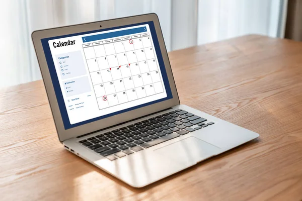 Kalender Auf Computer Software Anwendung Für Modische Terminplanung Für Persönliche — Stockfoto