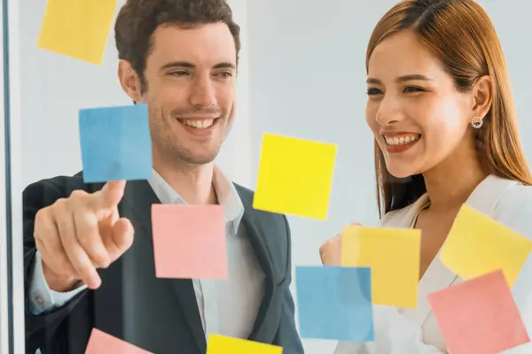 Creative Asian Businesswoman Meeting Workshop Coming Many Positive Ideas Help — Stock Photo, Image