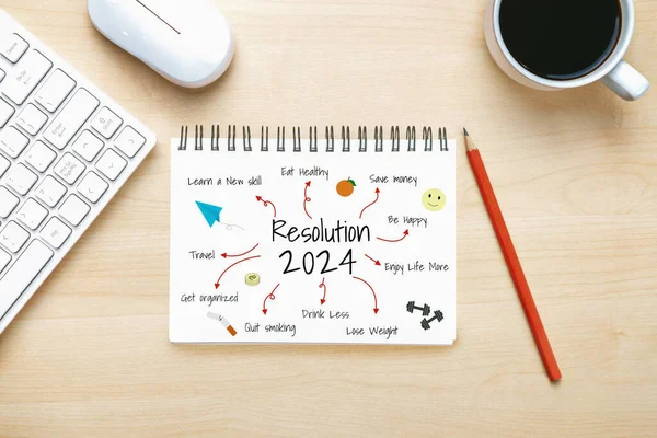 2024 Happy New Year Resolution Goal List Plans Setting Bureau — Photo