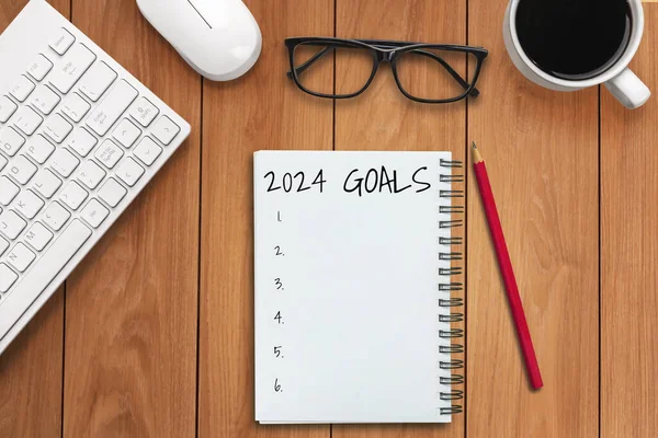 2024 Happy New Year Resolution Goal List Plans Setting Business — Stockfoto