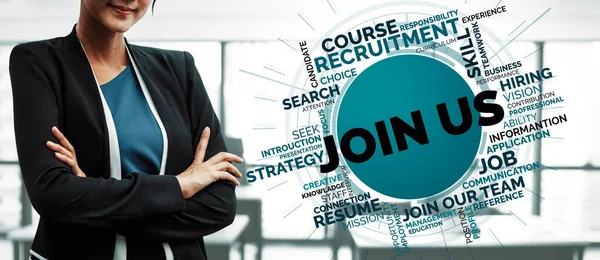 Human Resources Recruitment People Networking Concept Moderne Grafische Interface Toont — Stockfoto