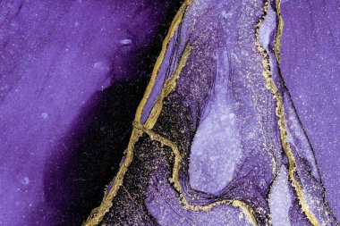 Mermer mürekkep soyut sanatının orijinal resmi. Örnek bir orjinal tablodan yüksek çözünürlüklü fotoğraf. Karargah kağıt dokusuna pürüzsüz mermer desen oluşturmak için soyut resim yapıldı.