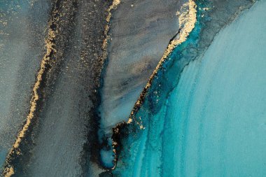 Mermer mürekkep soyut sanatının orijinal resmi. Örnek bir orjinal tablodan yüksek çözünürlüklü fotoğraf. Karargah kağıt dokusuna pürüzsüz mermer desen oluşturmak için soyut resim yapıldı.