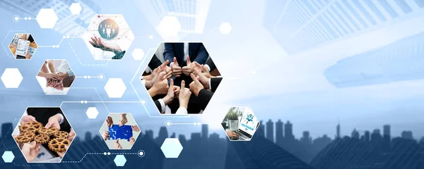 Teamwork Und Human Resources Management Technologie Konzept Unternehmensgeschäft Mit Menschen — Stockfoto