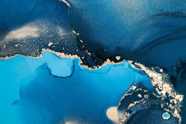 Mermer mürekkep soyut sanatının orijinal resmi. Örnek bir orjinal tablodan yüksek çözünürlüklü fotoğraf. Karargah kağıt dokusuna pürüzsüz mermer desen oluşturmak için soyut resim yapıldı.