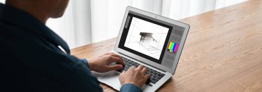 Mimari iş ve profesyonel tasarımcı için mimari tasarım modem yazılım uygulaması