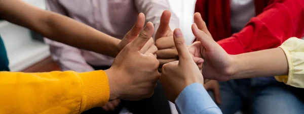 Equipe Funcionários Empresa Inicialização Que Junta Mãos Simboliza Grupo Bem — Fotografia de Stock