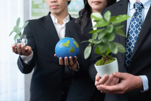 Business People Promoting Environmental Campaign Reduce Co2 Emission Earth Global — Stock Photo, Image