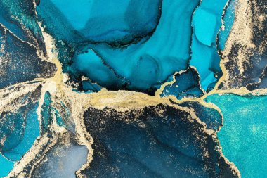 Mermer mürekkep soyut sanatının orijinal resmi. Örnek bir orjinal tablodan yüksek çözünürlüklü fotoğraf. Karargah kağıt dokusuna pürüzsüz mermer desen oluşturmak için soyut resim yapıldı.