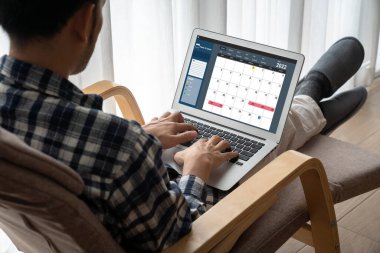 Kişisel düzenleyici ve çevrimiçi iş için mod zamanlama planlaması için bilgisayar yazılım uygulaması takvimiName