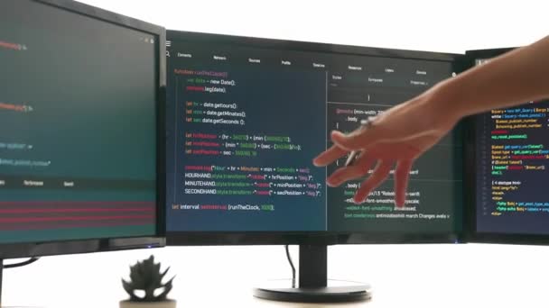 Yavaş Çekim Arkası Yazılım Geliştirici Mühendisi Bilgisayar Programlama Için Birlikte — Stok video