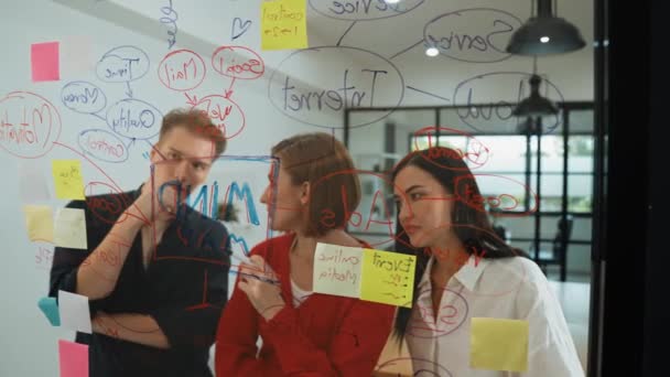 Jeune Équipe Créative Start Business Brainstorming Idée Résoudre Des Problèmes — Video