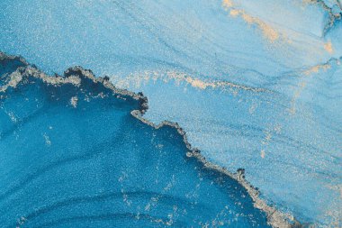 Mermer mürekkep soyut sanatının orijinal resmi. Örnek bir orjinal tablodan yüksek çözünürlüklü fotoğraf. Karargah kağıt dokusuna pürüzsüz mermer desen oluşturmak için soyut resim yapıldı.