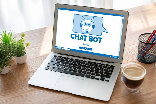 Chatbot Software Application Modish Online Business Automatically Reply Customer Questions — Stock Photo, Image