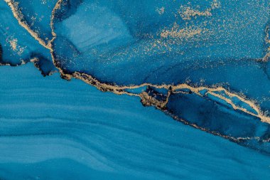 Mermer mürekkep soyut sanatının orijinal resmi. Örnek bir orjinal tablodan yüksek çözünürlüklü fotoğraf. Karargah kağıt dokusuna pürüzsüz mermer desen oluşturmak için soyut resim yapıldı.