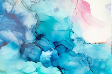 Mermer mürekkep soyut sanatının orijinal resmi. Örnek bir orjinal tablodan yüksek çözünürlüklü fotoğraf. Karargah kağıt dokusuna pürüzsüz mermer desen oluşturmak için soyut resim yapıldı.