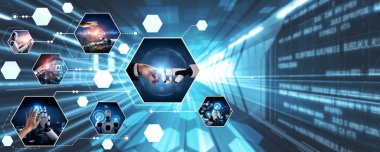 Yapay zeka sanal robot asistanıyla insan etkileşimi. Yapay zeka kavramı yapay zeka mühendisliği, LLM yapay zekanın üretkenliği arttırmak için üretken yapay zeka kullanmayı öğrenmesi. NLP