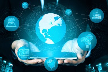 Küresel İş Büyümesi için 5G İletişim Teknolojisi Kablosuz İnternet Ağı, Sosyal Medya, Dijital E-ticaret ve Eğlence Evi Kullanımı. uds