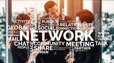 İnsan Kaynakları İşe Alma ve İnsan Ağı Konsepti. Modern grafik arayüzü profesyonel eleman alımını ve personel arayışını gösteriyor. uds