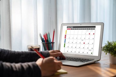 Kişisel düzenleyici ve çevrimiçi iş için mod zamanlama planlaması için bilgisayar yazılım uygulaması takvimiName