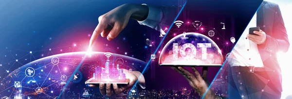 Communication Technology Smart Connection Iot People Network Technology Concept People — Stock Photo, Image
