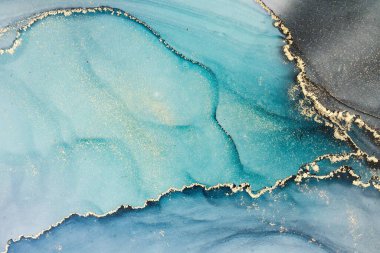 Mermer mürekkep soyut sanatının orijinal resmi. Örnek bir orjinal tablodan yüksek çözünürlüklü fotoğraf. Karargah kağıt dokusuna pürüzsüz mermer desen oluşturmak için soyut resim yapıldı.