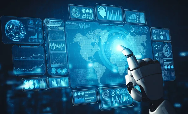 Xai Weergave Kunstmatige Intelligentie Onderzoek Van Robot Cyborg Ontwikkeling Voor — Stockfoto