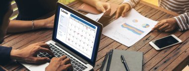 Kişisel düzenleyici ve çevrimiçi iş için mod zamanlama planlaması için bilgisayar yazılım uygulaması takvimiName