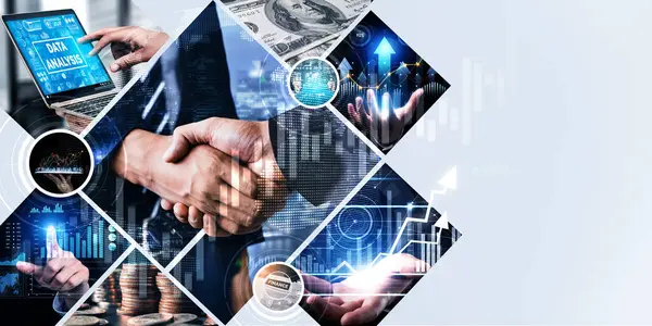 Futuristisch Business Digital Financial Data Technology Concept Voor Toekomstige Big — Stockfoto