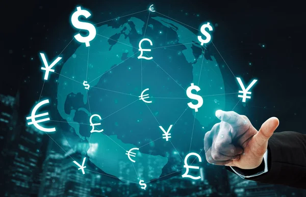 Currency Exchange Global Foreign Money Finance Pasar Forex Internasional Dengan — Stok Foto