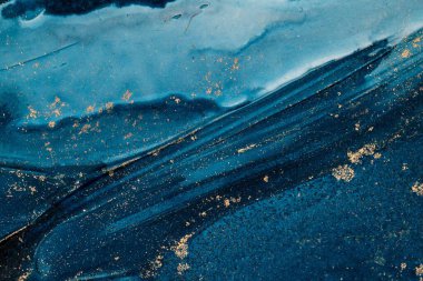 Mermer mürekkep soyut sanatının orijinal resmi. Örnek bir orjinal tablodan yüksek çözünürlüklü fotoğraf. Karargah kağıt dokusuna pürüzsüz mermer desen oluşturmak için soyut resim yapıldı.