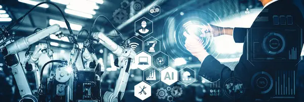 Xai Bras Robotisés Industriels Intelligents Pour Technologie Production Industrielle Numérique — Photo