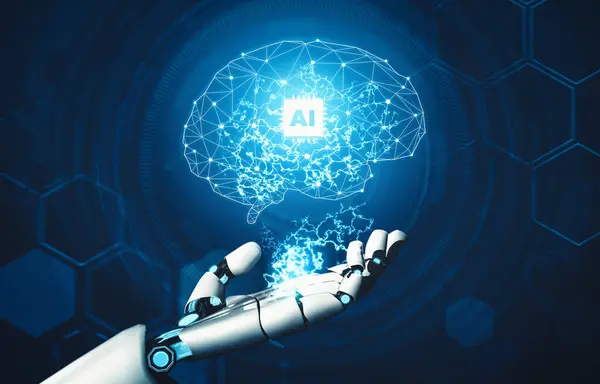 Xai Rendering Futuristische Robot Robot Technologie Ontwikkeling Kunstmatige Intelligentie Machine — Stockfoto