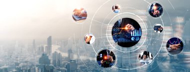 Geleceğin büyük veri analisti ve iş adamı analistleri için iş dünyası dijital veri teknolojisi kavramı panoramik sancak veziri oluşturan kararlar yatırım yapar