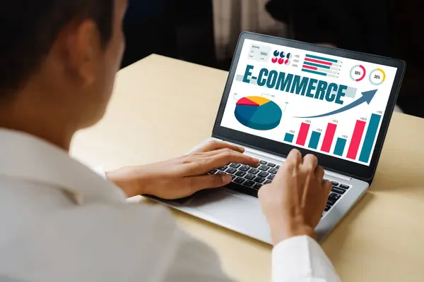 Commerce Datensoftware Bietet Dem Online Einzelhandel Ein Modernes Dashboard Zur — Stockfoto