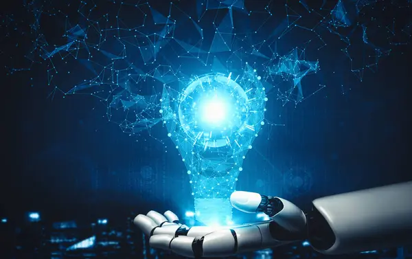 Xai Renderização Inteligência Artificial Pesquisa Robô Droide Desenvolvimento Ciborgue Para — Fotografia de Stock