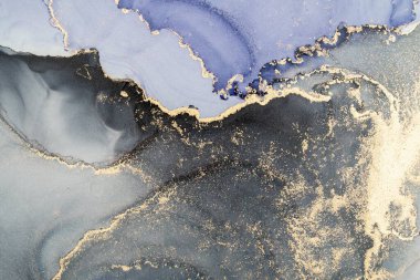 Mermer mürekkep soyut sanatının orijinal resmi. Örnek bir orjinal tablodan yüksek çözünürlüklü fotoğraf. Karargah kağıt dokusuna pürüzsüz mermer desen oluşturmak için soyut resim yapıldı.