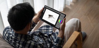 Mimari iş ve profesyonel tasarımcı için mimari tasarım modem yazılım uygulaması