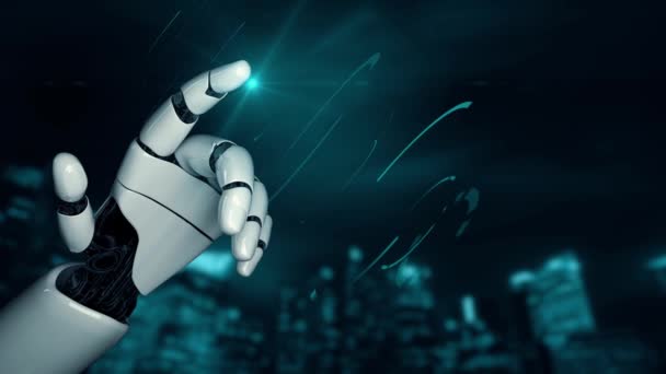 Xai Robot Futurista Inteligencia Artificial Que Ilumina Desarrollo Tecnología Concepto — Vídeo de stock