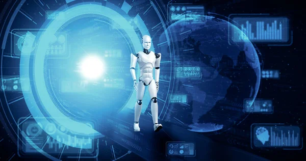 Xai Ilustração Robô Humanóide Mundo Sci Fantasia Conceito Inteligência Artificial — Fotografia de Stock