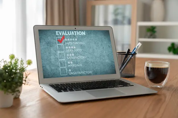 Customer Satisfaction Evaluation Analysis Modish Software Computer Marketing Strategy Planning — Stock Photo, Image