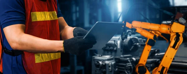 Xai Engineer Use Advanced Robotic Software Control Industry Robot Arm — Stock Photo, Image