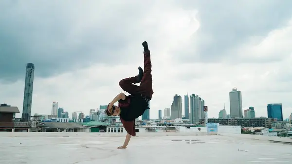 Motion Shot Van Boy Dance Performance Door Professionele Street Dancer — Stockfoto