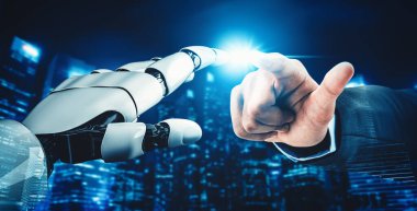 XAI 3D yorumlama fütürist robot teknolojisi geliştirme, yapay zeka yapay zekası ve makine öğrenme konsepti. İnsan hayatının geleceği için küresel robot biyonik bilim araştırması.