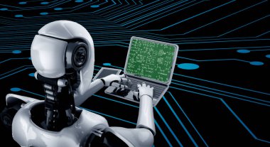 Bilgisayar ekranında bilim ve eğitim kavramını gösteren matematiksel denklemler ve modem formülü