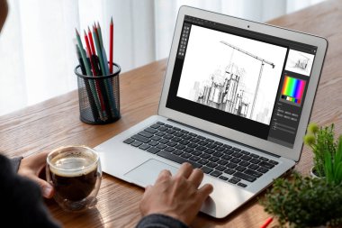 Mimari iş ve profesyonel tasarımcı için mimari tasarım modem yazılım uygulaması