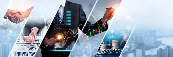 Futuristico Business Digital Financial Data Technology Concept Futura Ricerca Big — Foto Stock