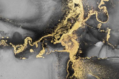 Mermer mürekkep soyut sanatının orijinal resmi. Örnek bir orjinal tablodan yüksek çözünürlüklü fotoğraf. Karargah kağıt dokusuna pürüzsüz mermer desen oluşturmak için soyut resim yapıldı.