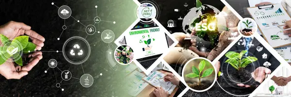 Zelený Podnik Esg Management Tool World Future Concept Model Case — Stock fotografie