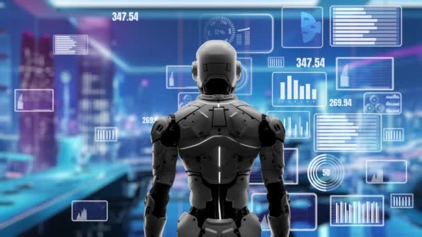 Framtida Robotteknik Lösningar Med Lisp Strategisk Algoritm För Marknadsföring Robotik — Stockvideo